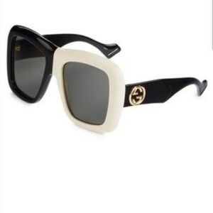 GUCCI GG Oversized Sunglasses in Half Black Half White